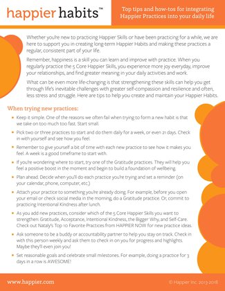 Happier Habits-Top Tips and How-tos Handout